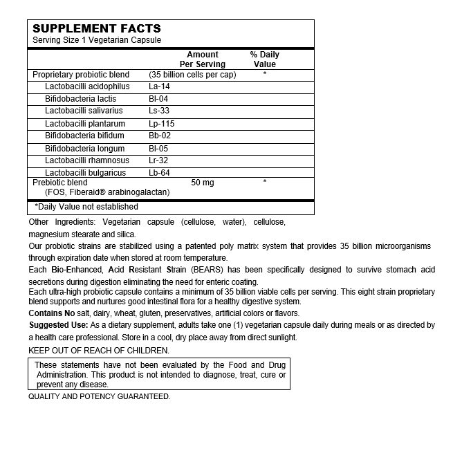 Pre/Probiotic 35 Billion Gut + Brain 30 Caps