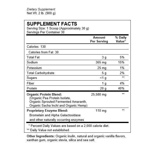 Organic Prebiotic Sprouted Plant Protein Vanilla