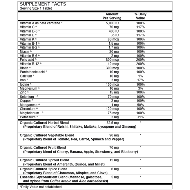 Raw Plant Based Superfood Vitamin 60 tablets